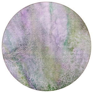 HomeRoots 5' Beige Abstract Washable Indoor Outdoor Area Rug - Durable, Stain-Resistant, Non-Skid Design 8' Round 559609