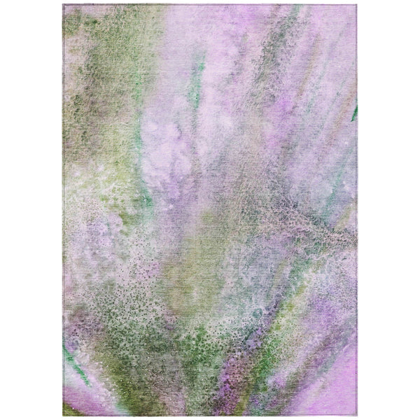 Homeroots 9' X 12' Purple Abstract Washable Non Skid Indoor Outdoor Area Rug Purple Polyester 559611
