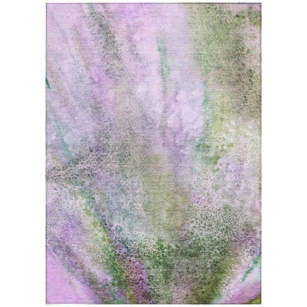 Homeroots 9' X 12' Purple Abstract Washable Non Skid Indoor Outdoor Area Rug Purple Polyester 559611