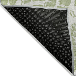 HomeRoots 5' Beige and Ivory Abstract Area Rug - Washable, Non-Skid, Stylish for Indoor and Outdoor Spaces 8' Round 559627