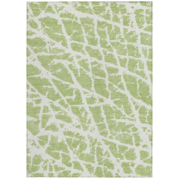 HomeRoots 5' Beige and Ivory Abstract Area Rug - Washable, Non-Skid, Stylish for Indoor and Outdoor Spaces 10' X 14' 559630