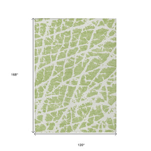 HomeRoots 5' Beige and Ivory Abstract Area Rug - Washable, Non-Skid, Stylish for Indoor and Outdoor Spaces 10' X 14' 559630