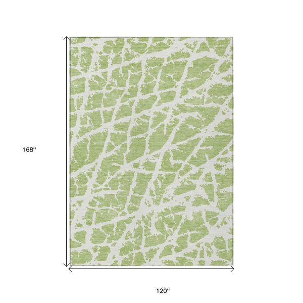 HomeRoots 5' Beige and Ivory Abstract Area Rug - Washable, Non-Skid, Stylish for Indoor and Outdoor Spaces 10' X 14' 559630