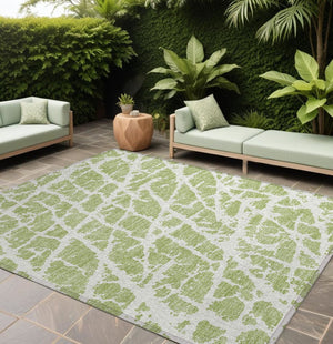 HomeRoots 5' Beige and Ivory Abstract Area Rug - Washable, Non-Skid, Stylish for Indoor and Outdoor Spaces 10' X 14' 559630