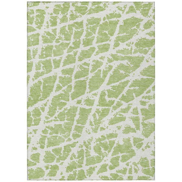 HomeRoots 5' Beige and Ivory Abstract Area Rug - Washable, Non-Skid, Stylish for Indoor and Outdoor Spaces 10' X 14' 559630
