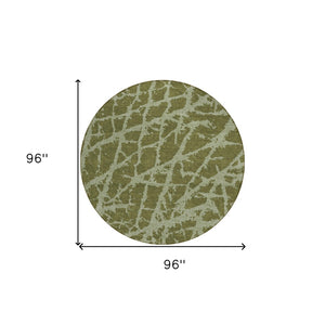 HomeRoots 5' Beige and Ivory Abstract Area Rug - Washable, Non-Skid, Stylish for Indoor and Outdoor Spaces 8' Round 559645