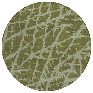 HomeRoots 5' Beige and Ivory Abstract Area Rug - Washable, Non-Skid, Stylish for Indoor and Outdoor Spaces 8' Round 559645