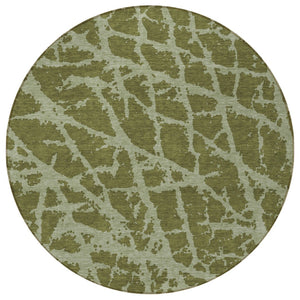 HomeRoots 5' Beige and Ivory Abstract Area Rug - Washable, Non-Skid, Stylish for Indoor and Outdoor Spaces 8' Round 559645