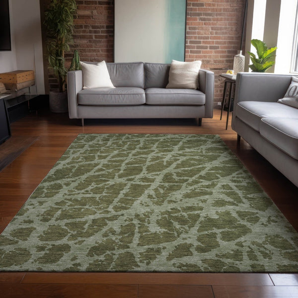 HomeRoots 5' Beige and Ivory Abstract Area Rug - Washable, Non-Skid, Stylish for Indoor and Outdoor Spaces 8' X 10' 559646