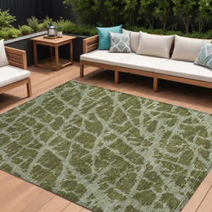 HomeRoots 5' Beige and Ivory Abstract Area Rug - Washable, Non-Skid, Stylish for Indoor and Outdoor Spaces 9' X 12' 559647