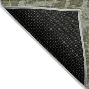 HomeRoots 5' Beige and Ivory Abstract Area Rug - Washable, Non-Skid, Stylish for Indoor and Outdoor Spaces 9' X 12' 559647