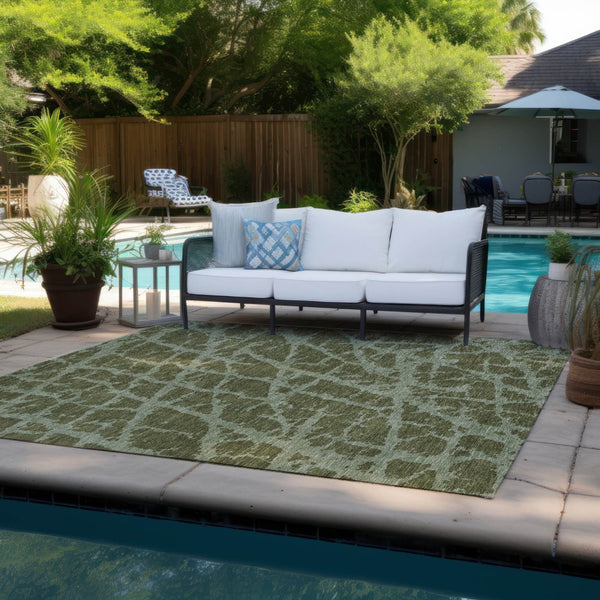 HomeRoots 5' Beige and Ivory Abstract Area Rug - Washable, Non-Skid, Stylish for Indoor and Outdoor Spaces 10' X 14' 559648