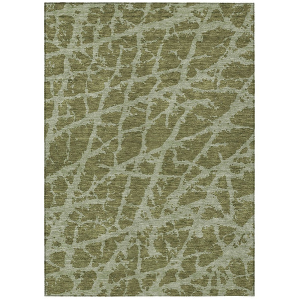 HomeRoots 5' Beige and Ivory Abstract Area Rug - Washable, Non-Skid, Stylish for Indoor and Outdoor Spaces 10' X 14' 559648