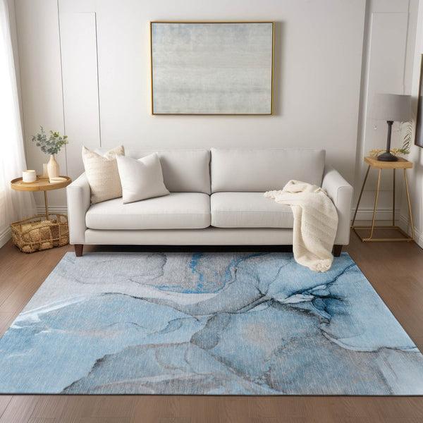 HomeRoots 5' Beige Abstract Area Rug - Washable, Non-Skid Design for Indoor and Outdoor Spaces, Durable & Stylish 10' X 14' 559684