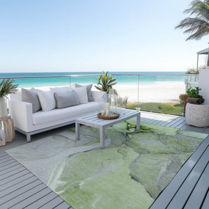 HomeRoots 5' Beige Abstract Area Rug - Washable, Non-Skid Design for Indoor and Outdoor Spaces, Durable & Stylish 5' X 8' 559689