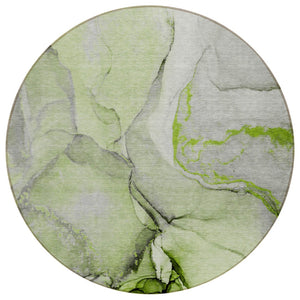 HomeRoots 5' Beige Abstract Area Rug - Washable, Non-Skid Design for Indoor and Outdoor Spaces, Durable & Stylish 8' Round 559690