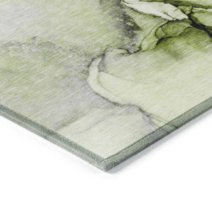 HomeRoots 5' Beige Abstract Area Rug - Washable, Non-Skid Design for Indoor and Outdoor Spaces, Durable & Stylish 8' Round 559690