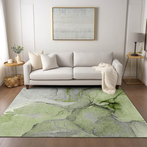 HomeRoots 5' Beige Abstract Area Rug - Washable, Non-Skid Design for Indoor and Outdoor Spaces, Durable & Stylish 8' X 10' 559691