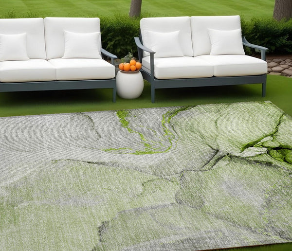HomeRoots 5' Beige Abstract Area Rug - Washable, Non-Skid Design for Indoor and Outdoor Spaces, Durable & Stylish 9' X 12' 559692