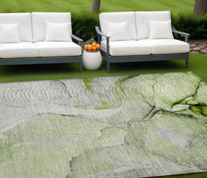 HomeRoots 5' Beige Abstract Area Rug - Washable, Non-Skid Design for Indoor and Outdoor Spaces, Durable & Stylish 10' X 14' 559693