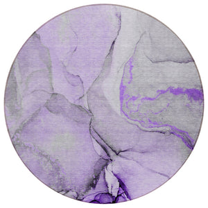 HomeRoots 5' Beige Abstract Area Rug - Washable, Non-Skid Design for Indoor and Outdoor Spaces, Durable & Stylish 8' Round 559708