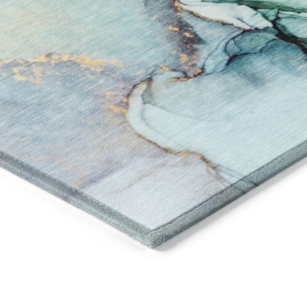 HomeRoots 5' Beige Abstract Area Rug - Washable, Non-Skid Design for Indoor and Outdoor Spaces, Durable & Stylish 8' Round 559717