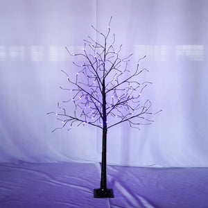 English Elm 3 Pack Halloween Spooky Tree Set with Purple LED Lights, 4ft‑6ft Hinged UV‑Resistant Indoor Decor (96) PX283443AAF