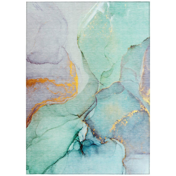 HomeRoots 5' Beige Abstract Area Rug - Washable, Non-Skid Design for Indoor and Outdoor Spaces, Durable & Stylish 10' X 14' 559720