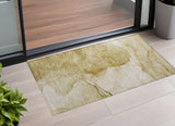 Homeroots 3' X 5' Beige Abstract Washable Non Skid Indoor Outdoor Area Rug Beige Polyester 559724