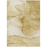 Homeroots 3' X 5' Beige Abstract Washable Non Skid Indoor Outdoor Area Rug Beige Polyester 559724