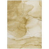 Homeroots 5' X 8' Beige Abstract Washable Non Skid Indoor Outdoor Area Rug Beige Polyester 559725