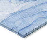 Homeroots 10' X 14' Blue Abstract Washable Non Skid Indoor Outdoor Area Rug Blue Polyester 559738