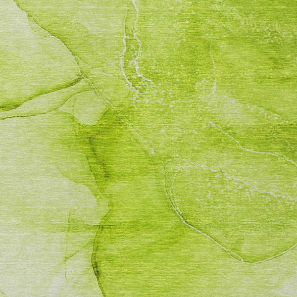 Homeroots 3' X 5' Green Abstract Washable Non Skid Indoor Outdoor Area Rug Green Polyester 559742