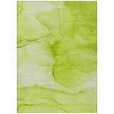 Homeroots 3' X 5' Green Abstract Washable Non Skid Indoor Outdoor Area Rug Green Polyester 559742