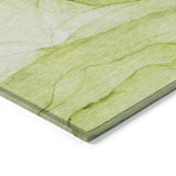 Homeroots 3' X 5' Green Abstract Washable Non Skid Indoor Outdoor Area Rug Green Polyester 559742