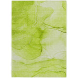 Homeroots 8' X 10' Green Abstract Washable Non Skid Indoor Outdoor Area Rug Green Polyester 559745