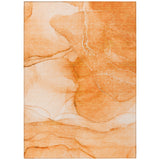 Homeroots 3' X 5' Orange Abstract Washable Non Skid Indoor Outdoor Area Rug Orange Polyester 559751