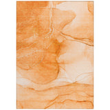 Homeroots 5' X 8' Orange Abstract Washable Non Skid Indoor Outdoor Area Rug Orange Polyester 559752