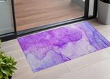 Homeroots 3' X 5' Purple Abstract Washable Non Skid Indoor Outdoor Area Rug Purple Polyester 559769