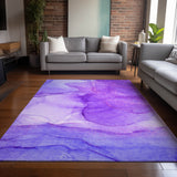 Homeroots 3' X 5' Purple Abstract Washable Non Skid Indoor Outdoor Area Rug Purple Polyester 559769