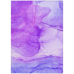 Homeroots 5' X 8' Purple Abstract Washable Non Skid Indoor Outdoor Area Rug Purple Polyester 559770