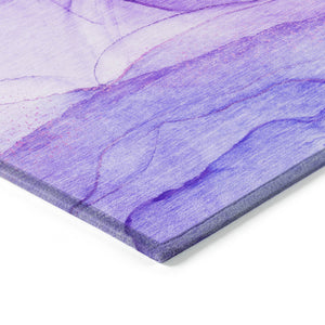 Homeroots 5' X 8' Purple Abstract Washable Non Skid Indoor Outdoor Area Rug Purple Polyester 559770