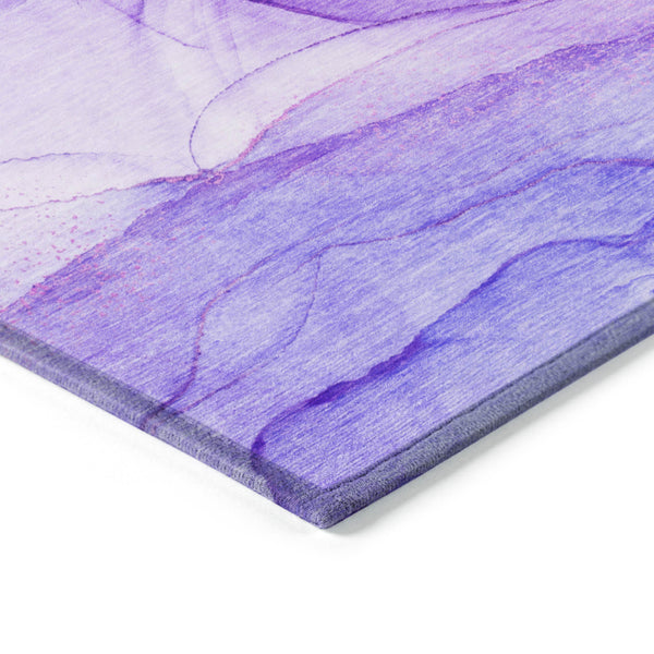Homeroots 10' X 14' Purple Abstract Washable Non Skid Indoor Outdoor Area Rug Purple Polyester 559774
