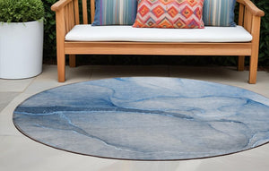 Homeroots 8' Runner Stylish Green Abstract Washable Non-skid Indoor/Outdoor Rug For Kids And Pets’ Spaces 8' Round Polyester 559798