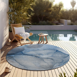 Homeroots 8' Runner Stylish Green Abstract Washable Non-skid Indoor/Outdoor Rug For Kids And Pets’ Spaces 8' Round Polyester 559798