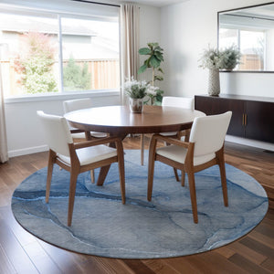 Homeroots 8' Runner Stylish Green Abstract Washable Non-skid Indoor/Outdoor Rug For Kids And Pets’ Spaces 8' Round Polyester 559798