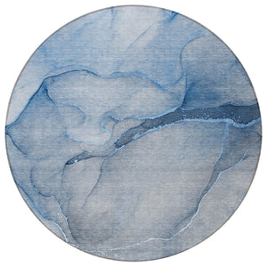 Homeroots 8' Runner Stylish Green Abstract Washable Non-skid Indoor/Outdoor Rug For Kids And Pets’ Spaces 8' Round Polyester 559798