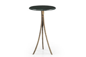 Basset Mirror Milo Modern Accent Table With Emerald Green Marble Top & Unique Hammered Brass-finished Base Green Metal,Marble 5598-lr-223