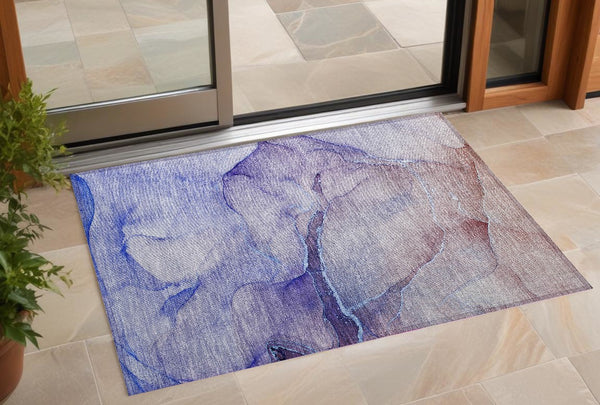 Homeroots 8' Runner Stylish Green Abstract Washable Non-skid Indoor/Outdoor Rug For Kids And Pets’ Spaces 3' X 5' Polyester 559814