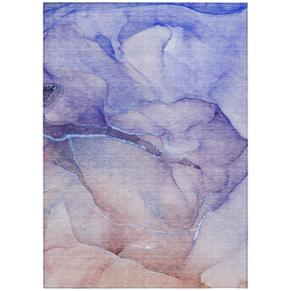 HomeRoots 5' Green Abstract Washable Area Rug - Stylish, Non-Skid, Durable Design for Indoor & Outdoor Spaces 5' X 8' 559815